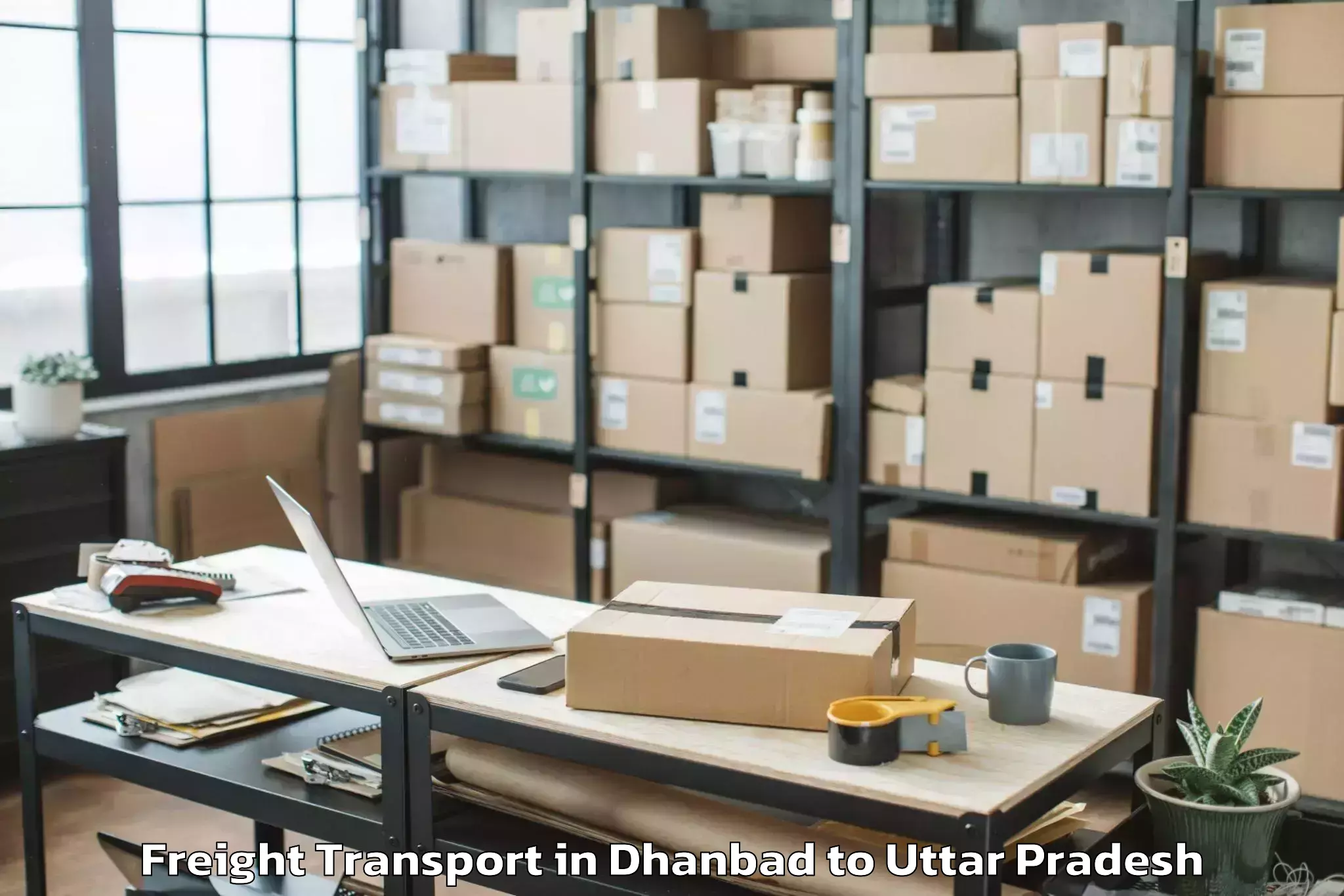 Affordable Dhanbad to Saifai Freight Transport